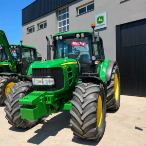 Tractor John Deere 6430 Premium visto de frente.